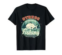 El estrés es causado por un Pescador Divertido Que no Pesca lo Suficiente Camiseta gráfica económica