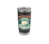 El estrés es causado por un pescador divertido que no pesca lo suficiente Vaso térmico de acero inoxidable de doble pared