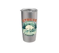 El estrés es causado por un pescador divertido que no pesca lo suficiente Vaso térmico de acero inoxidable de doble pared