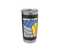 El éxito es lo alto que amas Voleibol Voleibol Playa Vaso térmico de acero inoxidable de doble pared