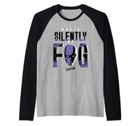 El Fantasma se Mueve en Silencio como un cómic Retro de Niebla Camiseta Manga Raglan
