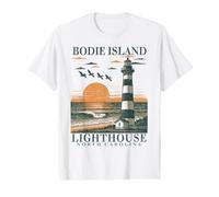 El Faro de Bodie Island Nags Head | Arte de Carolina del Norte Camiseta gráfica económica