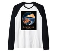 El Faro El Paisaje Marino de la Costa Este Camiseta Manga Raglan
