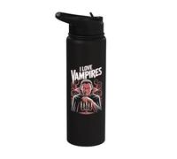 El fascinante diseño de I Love Vampires Stainless Steel Insulated Water Bottle