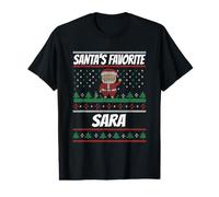 El Favorito de Papá Noel SaraFunny Christmas Sara Nombre Personalizado Camiseta gráfica económica