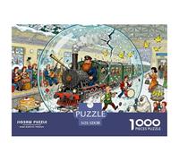 El Ferrocarril Transiberiano está atascado Puzzle De Madera Impermeable Puzzles De 1000 Piezas para Adultos Imposible Rompecabezas para Decoración del Hogar