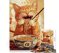 El festín de Fideos del Gato - Rompecabezas de 1000 Piezas para Adolescentes Ejercicio Mental,relajación y diversión Cierre cómodo Regalo Ideal para Las Fiestas (38x26cm)