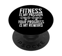 El Fitness es mi pasión, tu Progreso es mi recompensa, Entrenador PopSockets PopGrip Adhesivo