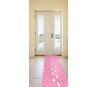 El folato 09284 - corredor de la alfombra rosada con huellas, 2,5 x doce y cincuenta y tres metros, de color rosa