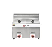 El Fumi - Freidora a Gas Industrial sin Grifo 8 L / 8+8 L en Acero Inoxidable, Butano/Propano, Alta Potencia para Hostelería (8+8L)