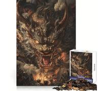El furioso Ataque de un Antiguo dragón Rompecabezas de 1000 Piezas para Adultos Agudeza Mental Disfrute Tranquilo Bordes Suaves Regalo conmovedor (38x26cm)