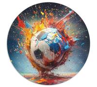 El fútbol 1000p Rompecabezas Redondo Adultos-Niños Jugar al Baloncesto Circular Puzzle Niños: 3D CKunstón Juego Familiar Impossible Regalos 1000pcs (67.5x67.5cm)