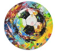 El fútbol 1000p Rompecabezas Redondo Adultos-Niños Jugar al Baloncesto Circular Puzzle Niños: Infantil Imposible 3D CKunstón Juego Familiar 1000pcs (67.5x67.5cm)