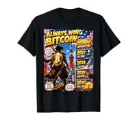 El Futuro es Naranja Bitcoin Siempre GANA Arte criptográfico cómico Camiseta gráfica económica, Hombre, Negro, M