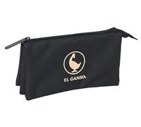 EL GANSO BASICS ANTRACITA - Portatodo Triple, Estuche Infantil, Estuche Niño, Ideal para Niños en Edad Escolar, Cómodo y Versátil, Calidad y Resistencia, 22x3x12 cm