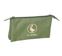 EL Ganso Basics Verde - Portatodo Triple, Estuche Infantil, Estuche Niño, Ideal para Niños en Edad Escolar, Cómodo y Versátil, Calidad y Resistencia, 22x3x12 cm
