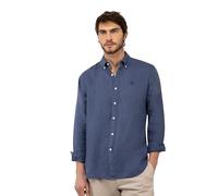El Ganso Camisa Lino Garment Dyed Button Down Marino