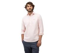 El Ganso Camisa Polera Algodón Lino Cuello Italiano Granate