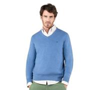 El Ganso Jersey Cuello Pico Coderas Azul