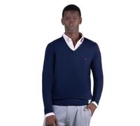 El Ganso Jersey Cuello Pico Coderas Marino