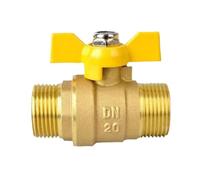 El gas hembra-varón de cobre amarillo de la vávula de bola de mariposa cerró la válvula de plomería roscada DN8 DN10 DN15 DN20(1-2-DN15-Copper-rod,M-F)