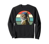 El Gato con un Pendiente de Perla, Divertido Arte de Gato con Parodia de Vermeer Sudadera