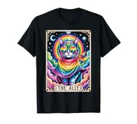 El gato de la carta del tarot aliado con el apoyo gay del orgullo LGBT del arco iris Camiseta