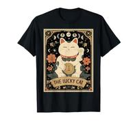 El Gato de la Suerte Maneki Neko Tarot japonés Luna Bruja Camiseta