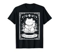 El Gato de la Suerte Maneki Neko Tarot japonés Luna Bruja Camiseta