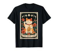 El Gato de la Suerte Maneki Neko Tarot japonés Luna Bruja Camiseta