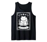 El Gato de la Suerte Maneki Neko Tarot japonés Luna Bruja Camiseta sin Mangas