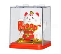 El gato de la suerte que agita automáticamente funciona con energía solar mejora tu sala de estar u escritorio de oficina con alegre (A)