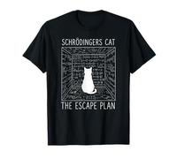 El Gato de Schrodinger El Plan de Escape Gato científico Divertido Camiseta