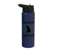 El gato de Schrodinger planea su fuga Stainless Steel Insulated Water Bottle