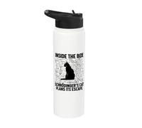 El gato de Schrodinger planea su fuga Stainless Steel Insulated Water Bottle