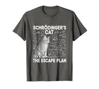 El Gato de Schrödinger, el Plan de Escape, Divertido Profesor de Ciencias Camiseta, Hombre, Asfalto, 3XL