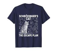 El Gato de Schrödinger, el Plan de Escape, Divertido Profesor de Ciencias Camiseta, Hombre, Azul Marino, 3XL