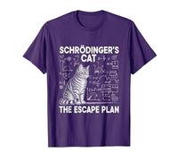 El Gato de Schrödinger, el Plan de Escape, Divertido Profesor de Ciencias Camiseta, Hombre, Morado, 3XL