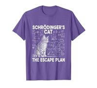 El Gato de Schrödinger, el Plan de Escape, Divertido Profesor de Ciencias Camiseta, Hombre, Morado Jaspeado, 3XL