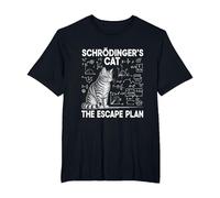 El Gato de Schrödinger, el Plan de Escape, Divertido Profesor de Ciencias Camiseta, Hombre Tallas Grandes, Negro, 6X Alto
