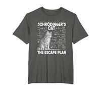El Gato de Schrödinger, el Plan de Escape, Divertido Profesor de Ciencias Camiseta, Hombre Tallas Grandes, Asfalto, 2X Alto