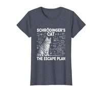 El Gato de Schrödinger, el Plan de Escape, Divertido Profesor de Ciencias Camiseta, Mujer, Azul Jaspeado, 3XL