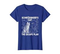 El Gato de Schrödinger, el Plan de Escape, Divertido Profesor de Ciencias Camiseta, Mujer, Azul Real, 3XL