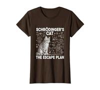El Gato de Schrödinger, el Plan de Escape, Divertido Profesor de Ciencias Camiseta, Mujer, Marrón, 3XL