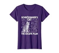 El Gato de Schrödinger, el Plan de Escape, Divertido Profesor de Ciencias Camiseta, Mujer, Morado, 3XL