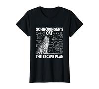 El Gato de Schrödinger, el Plan de Escape, Divertido Profesor de Ciencias Camiseta, Mujer, Negro, 3XL