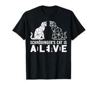 El gato de Schrödinger está vivo y muerto poligonal geométrico Camiseta