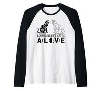 El Gato de Schrödinger está Vivo y Muerto Poligonal geométrico Camiseta Manga Raglan