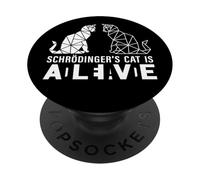 El Gato de Schrödinger está Vivo y Muerto Poligonal geométrico PopSockets PopGrip Adhesivo