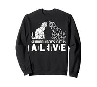 El Gato de Schrödinger está Vivo y Muerto Poligonal geométrico Sudadera